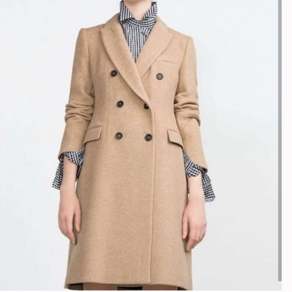 Zara fitted double breasted coat - Picture 1 of 4
